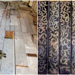 Deski dawnej ścianki działowej z ok. 1700 r. odnaleziono w podłodze